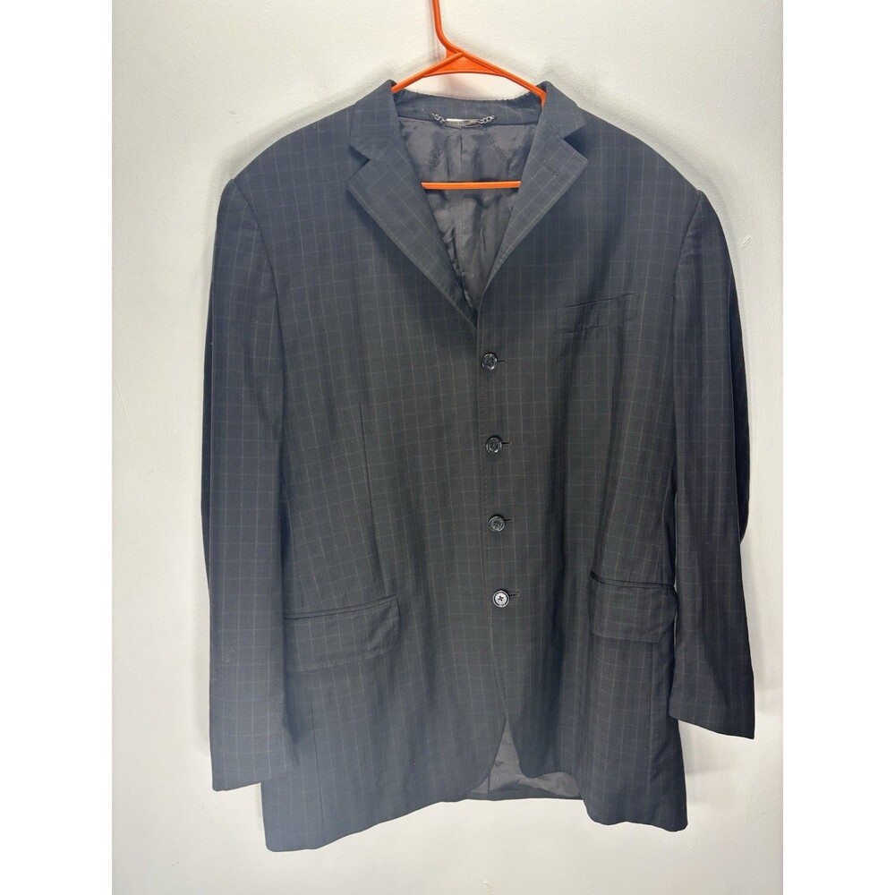 DOLCE&GABBANA Blazer Wool Striped 4 Button Men'sUS XXL EUR 58 Black/grey Stripes